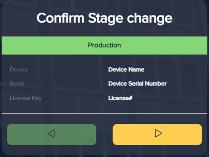 Confirm Stage change