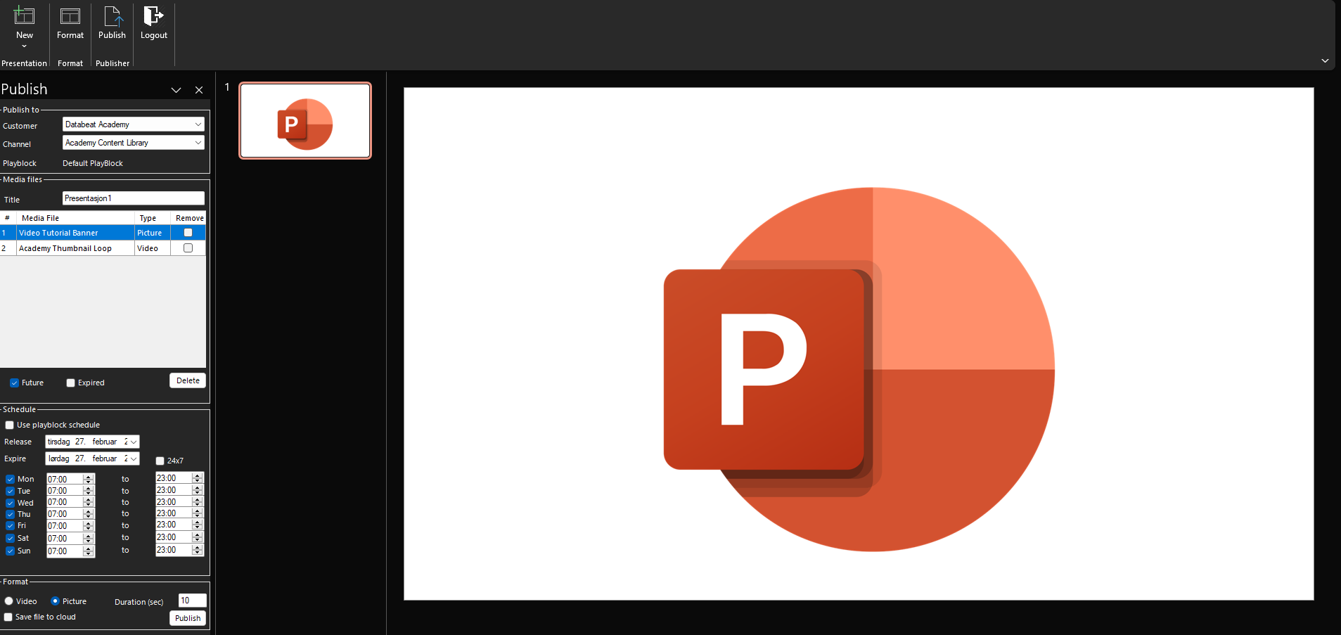 Powerpoint Publisher Download How to use Databeat Powerpoint Publisher