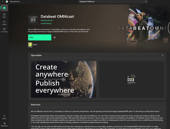 Databeat OMNIcast app for Windows