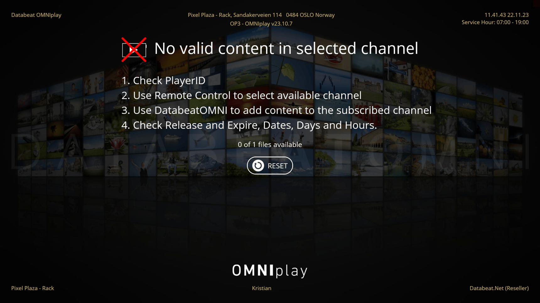 How to fix No valid content in selected channel