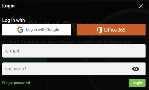 Login with Google or Office365