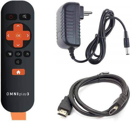 OMNIplay3 fjernkontroll strømadapter hdmi kabel tilbehør-1