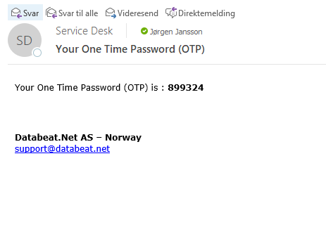 one time password email