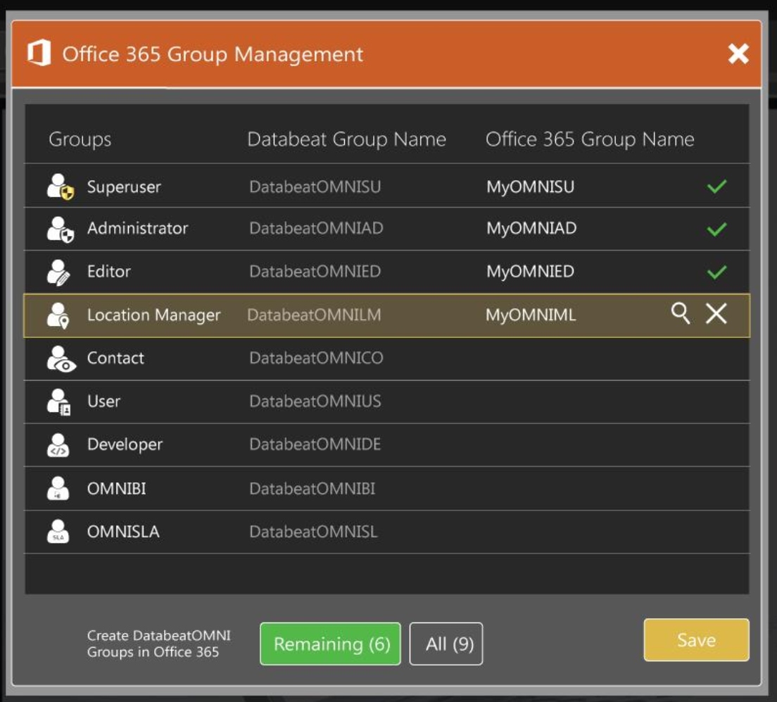group roles for office365