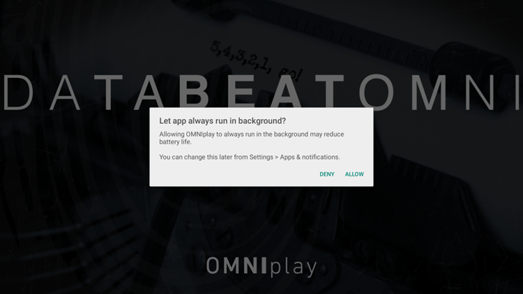 OMNIplay Let app always run in background
