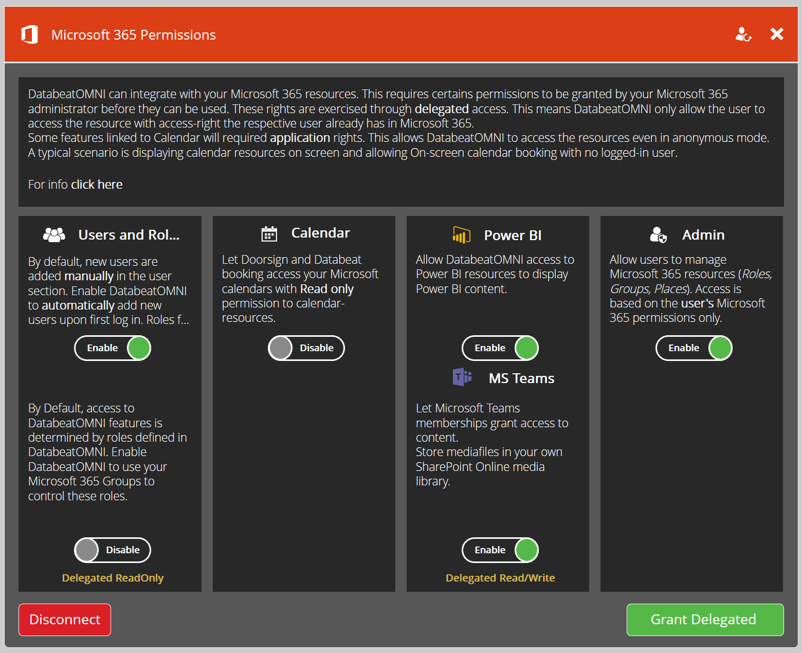 DatabeatOMNI Microsoft 365 Permissions Panel