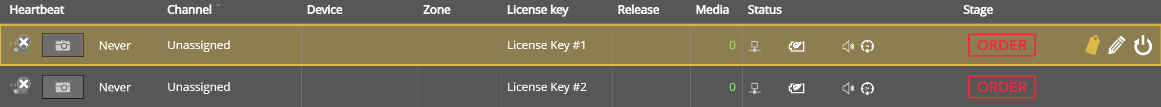 License Key #1 is selected.