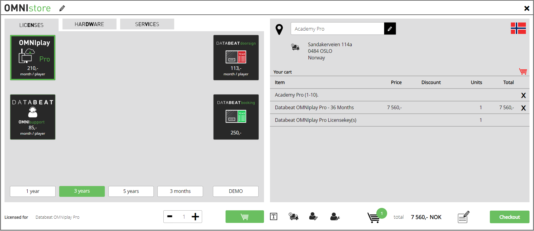 Licenses OMNIstore