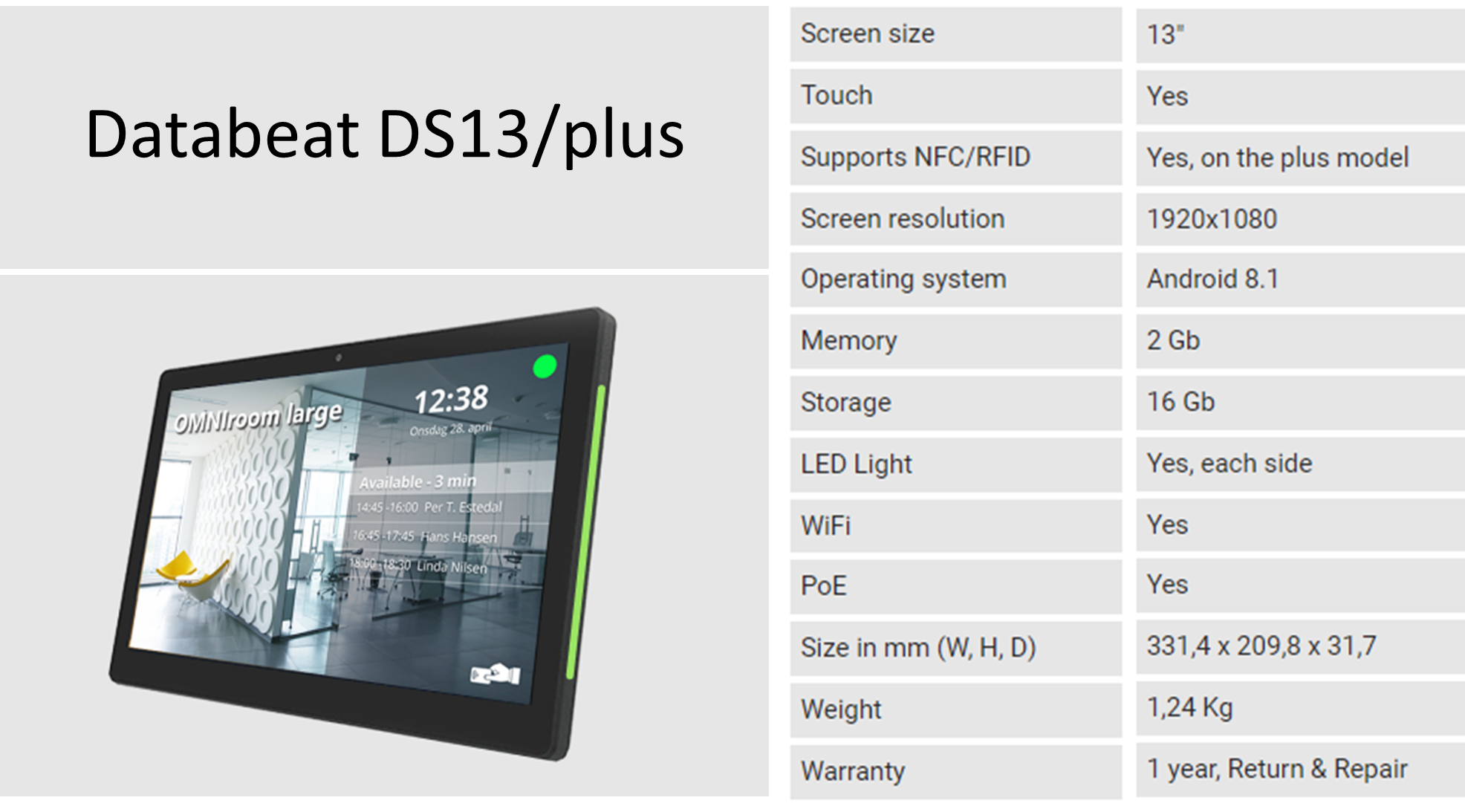 Databeat DS13/plus specs